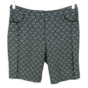 EP Pro Shorts  Women's 8  Activewear Stretch Bermuda Golf  Black & White Print
